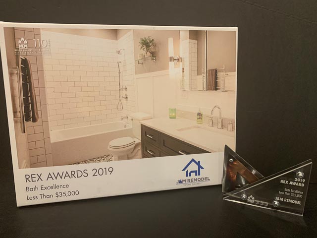J and M Remodel wins Master Builders Association Rex Award for Bath Excellence 2019